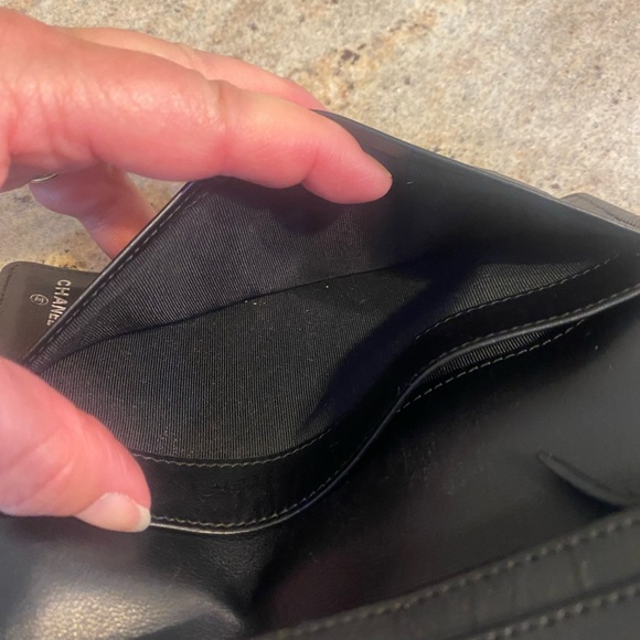 Chanel Quilted Bi-Color Ivory/Black Matelasse Long Wallet- Authentic - Picture 17 of 17